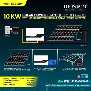 10 Kilowatt Solar Power Plant With Lithium Battery