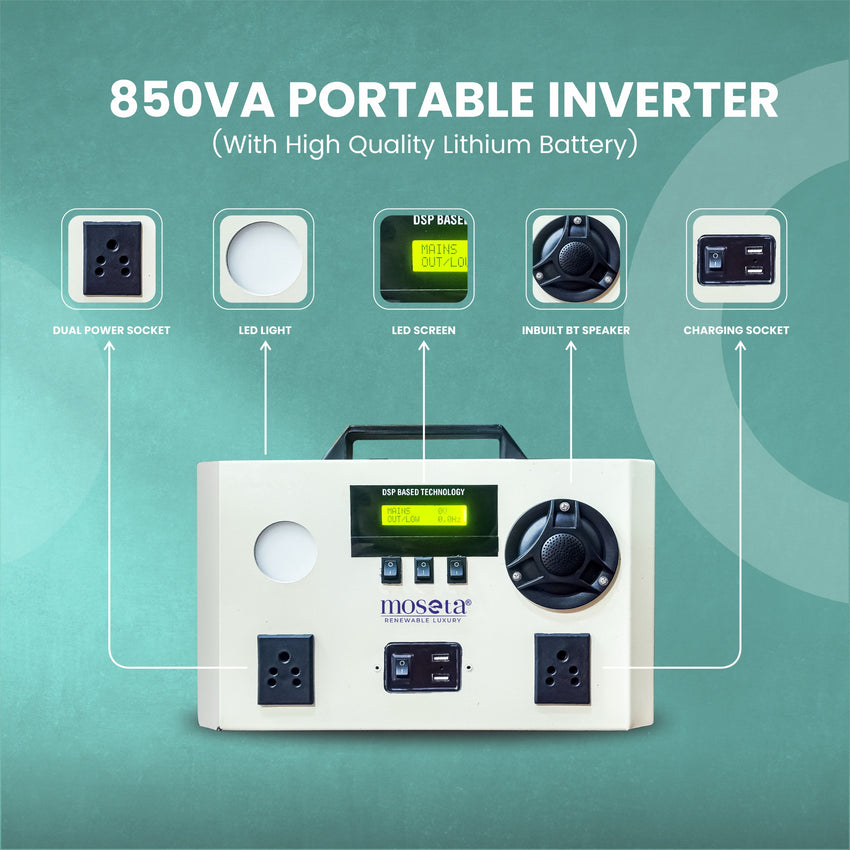 Portalble inverter cum Power station with lithium  5 year battery/ solar enabled / compact , made for heavy load