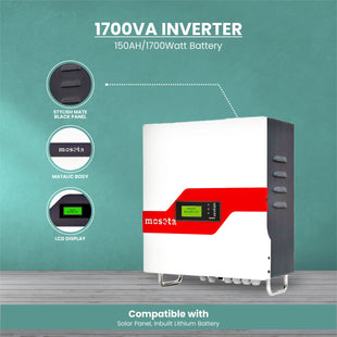 Solar Hybrid Inverter | 150 AH Lithium Battery Inbuilt 1700 VA Solar Hybrid Lithium Inverter