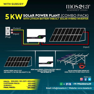 5 Kilowatt Solar Power Plant With Lithium Battery