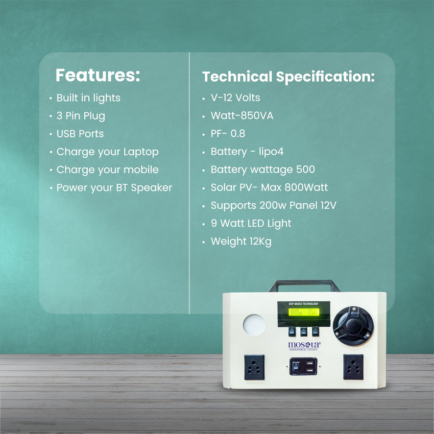 Portalble inverter cum Power station with lithium  5 year battery/ solar enabled / compact , made for heavy load