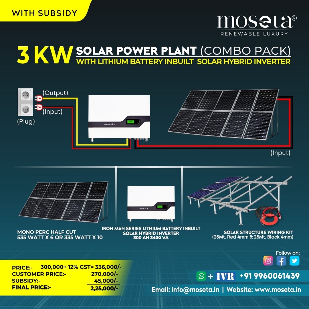 3 kilowatt solar plant